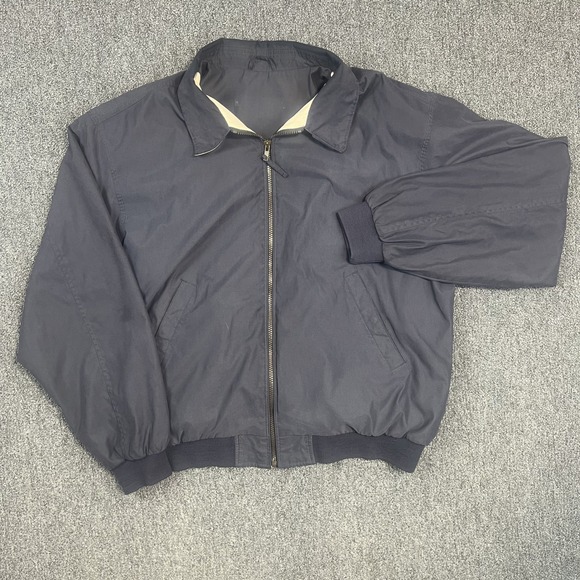 Vintage Harrington Bomber Jacket Large Navy Blue Minimalist Workwear Coat — photo 2
